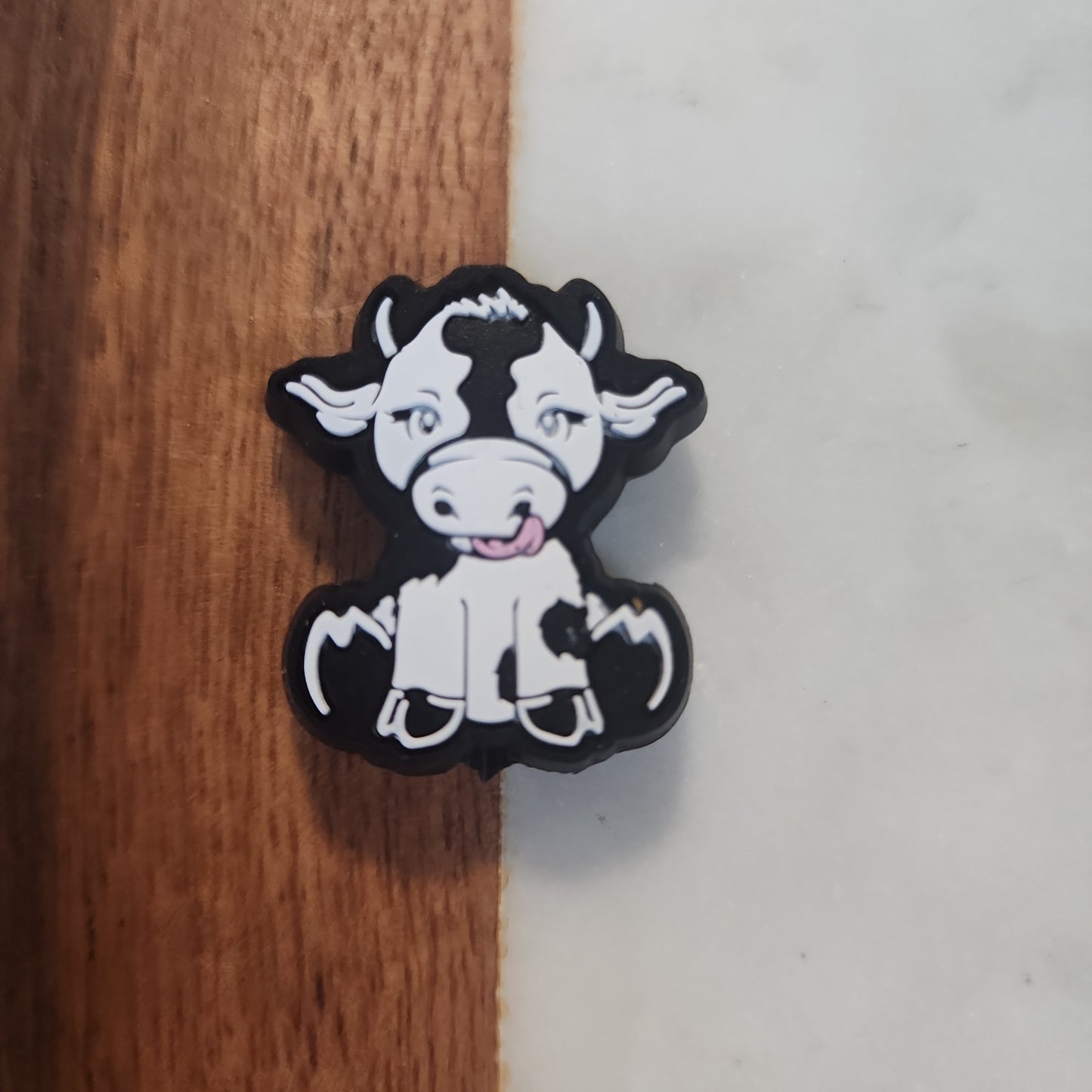 Dove the cow with tongue silicone focal bead