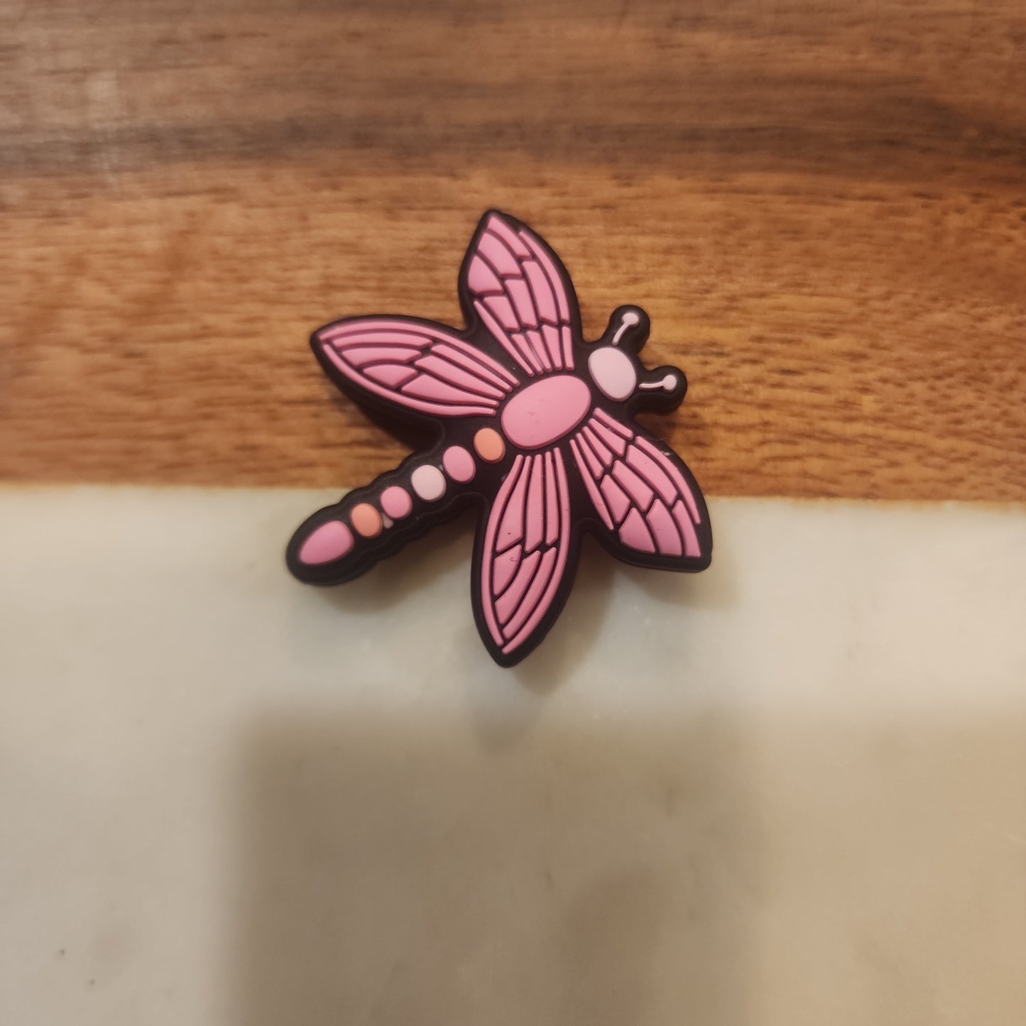 Custom exclusive copyrighted silicone focal dragonfly bead  pink