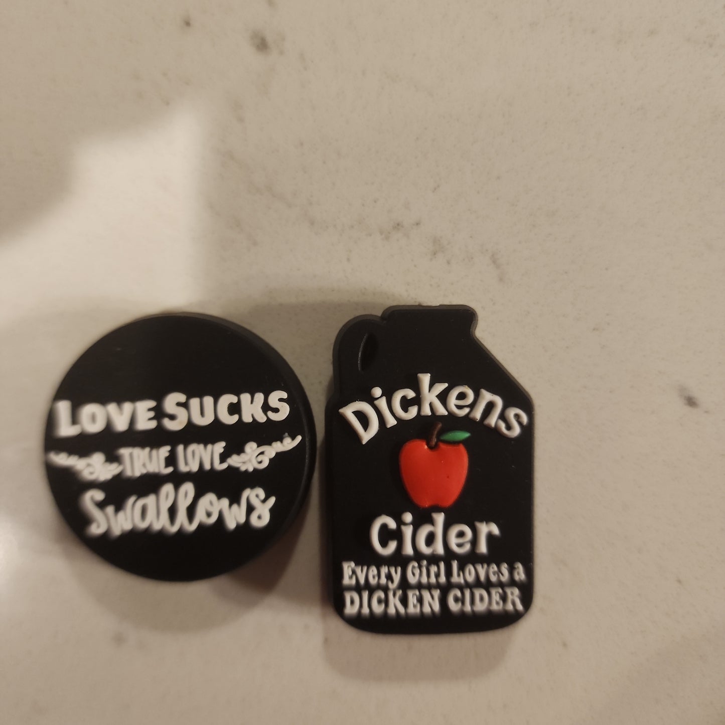 Dickens cider and love sucks copyrighted exclusive silicone beads naughty bead