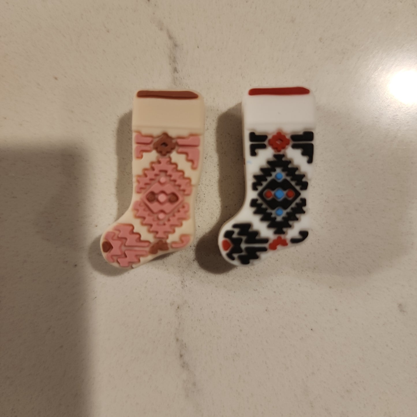 Aztec stocking Christmas sock silicone focal beads custom bead