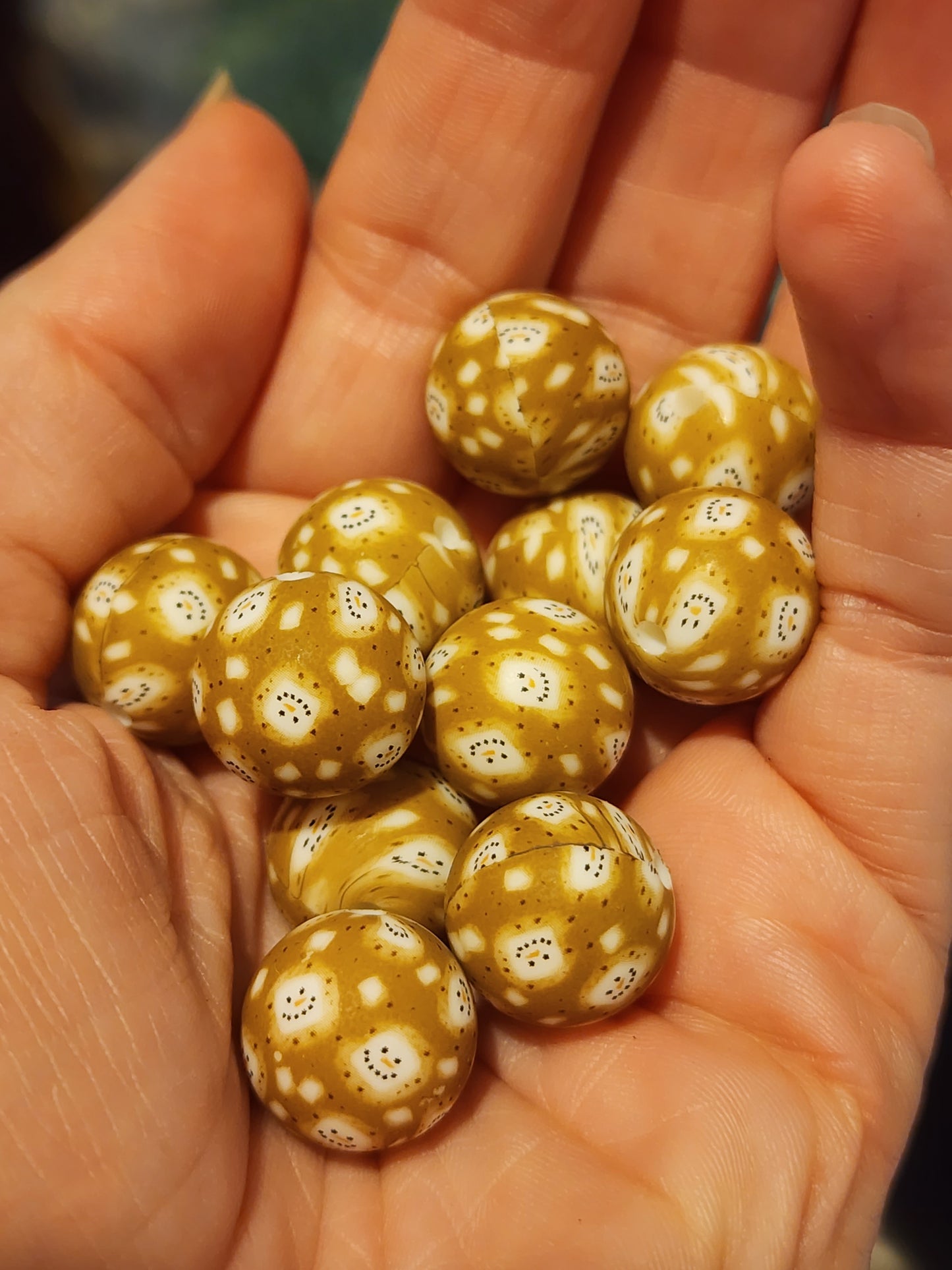 Marshmallow hot cocoa custom exclusive print beads