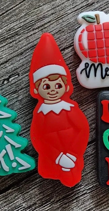 elf on the shelf christmas silicone focal bead