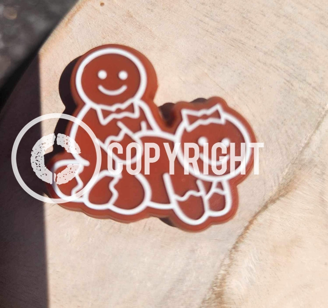 Naughty Gingerbread men custom copyrighted exclusive beads silicone Christmas bead