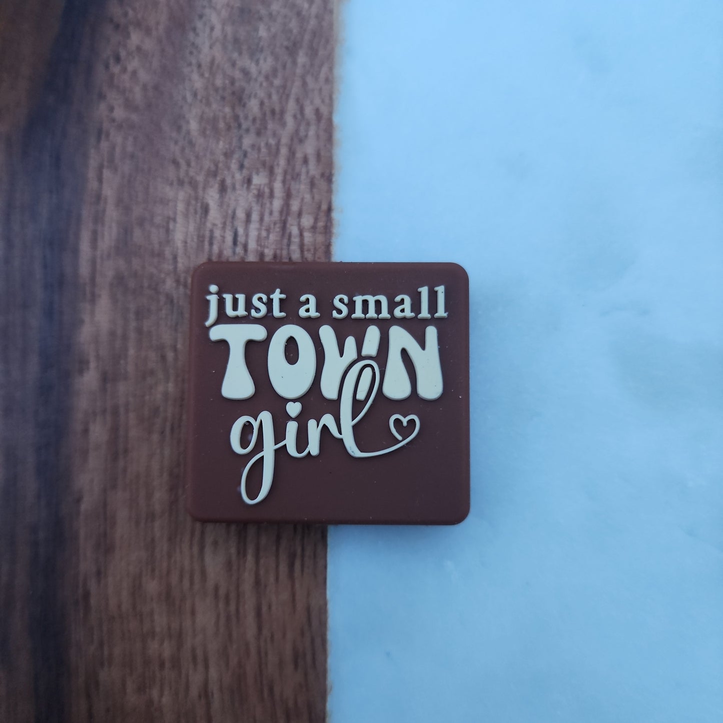 Small town girl pink silicone focal bead