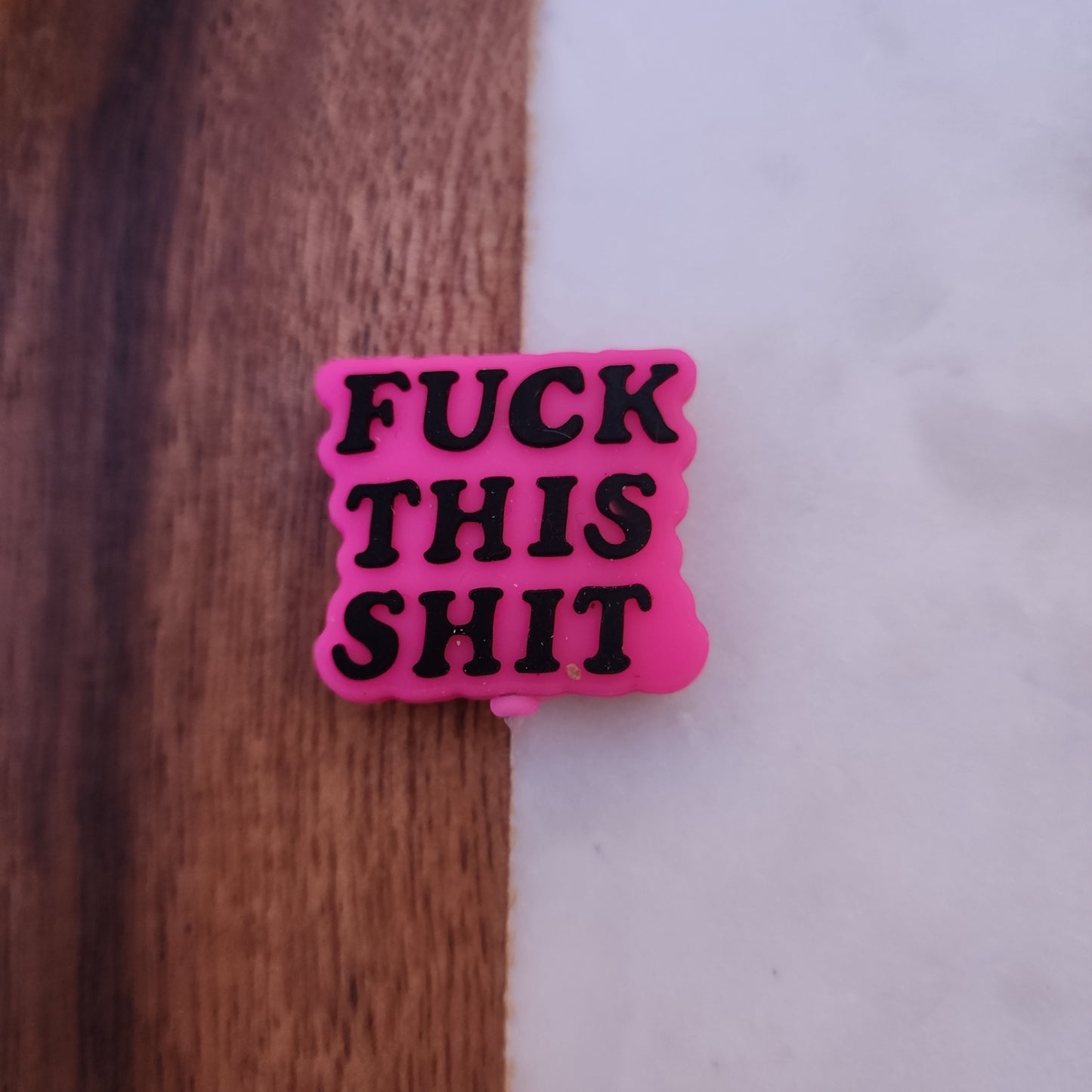 Eff this shit silicone focal bead pink