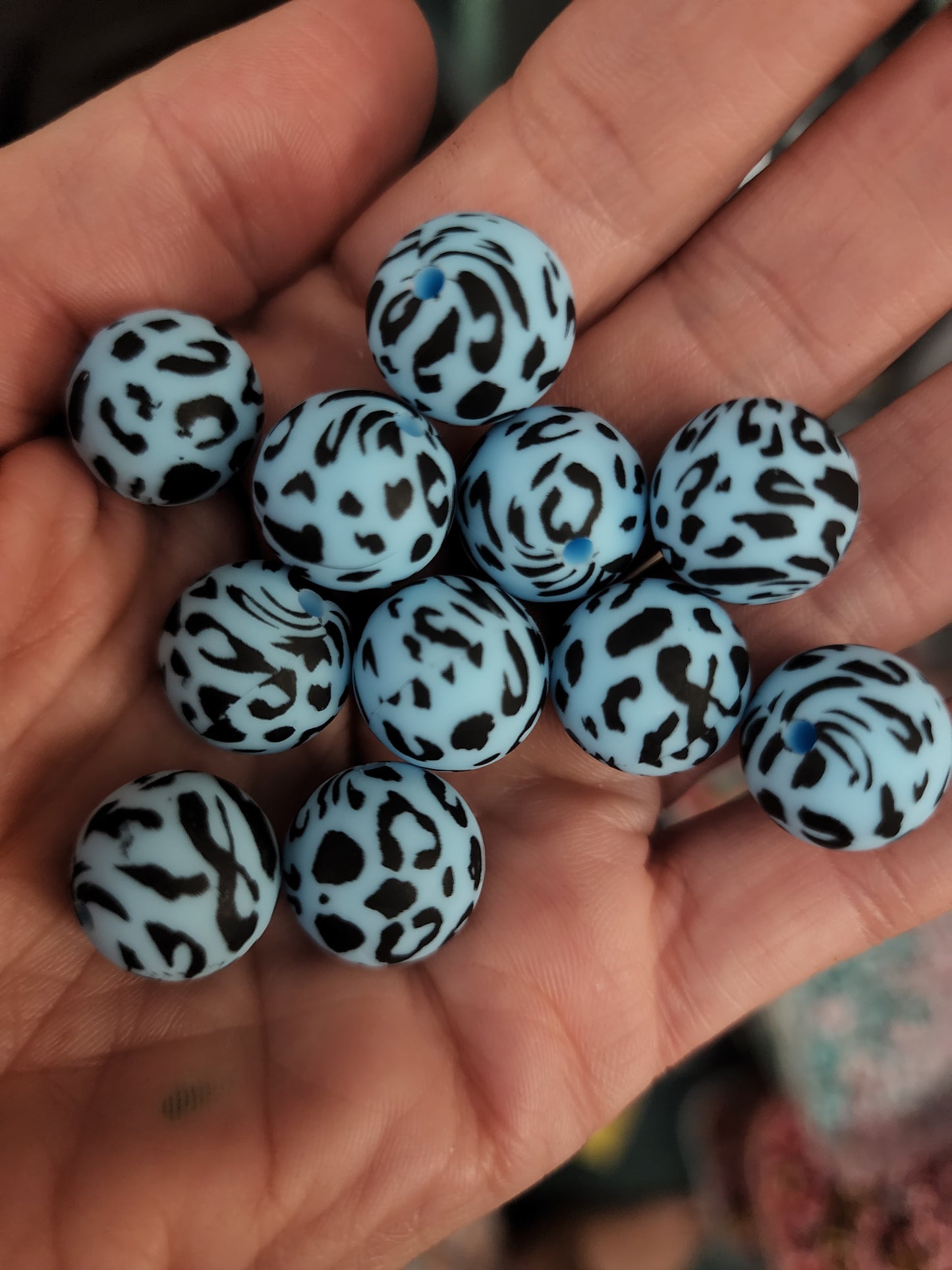 print silicone beads 15mm