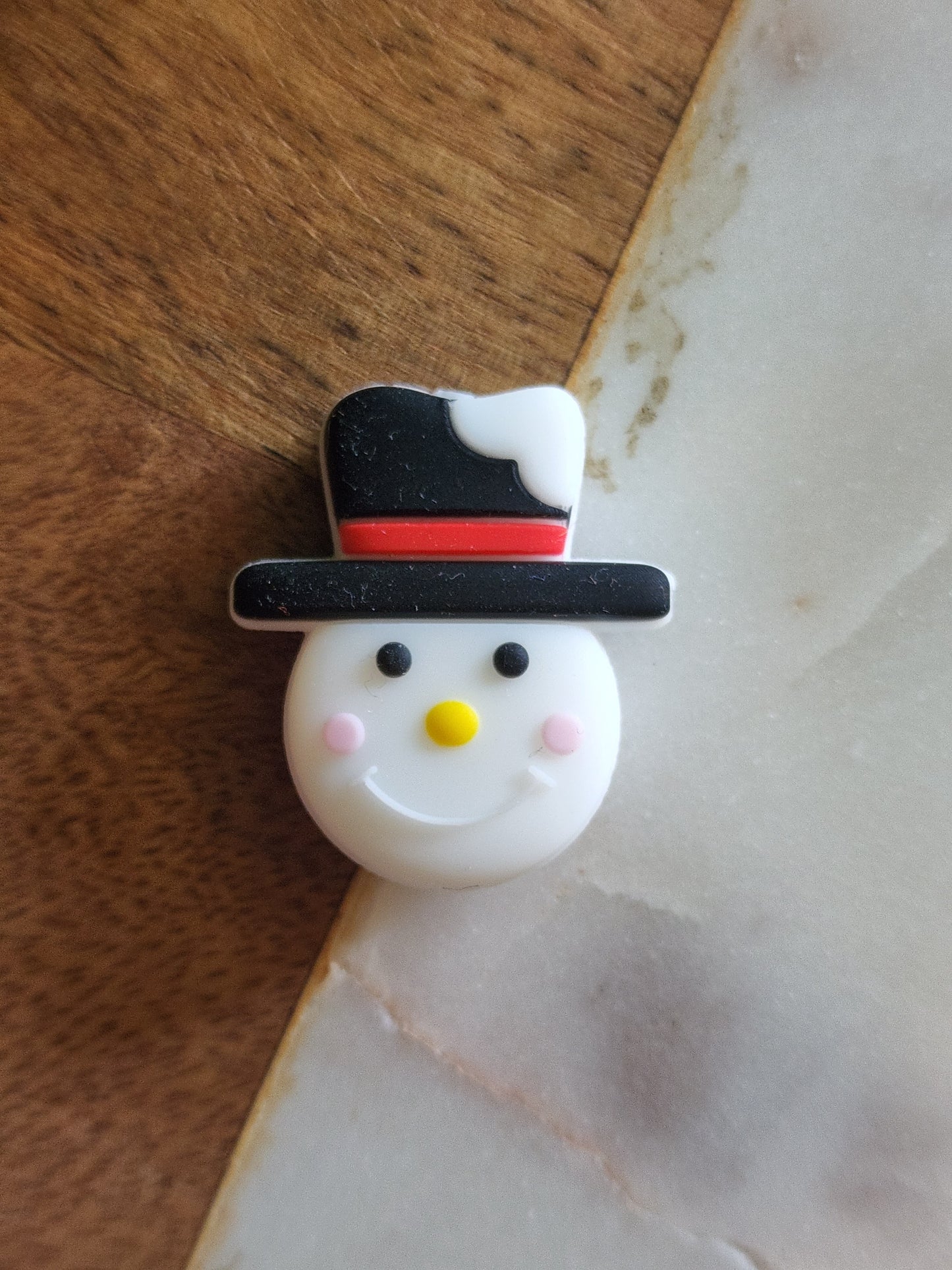 Snowman silicone holiday focal bead christmas