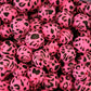 Custom blue and pink cheetah silicone print beads