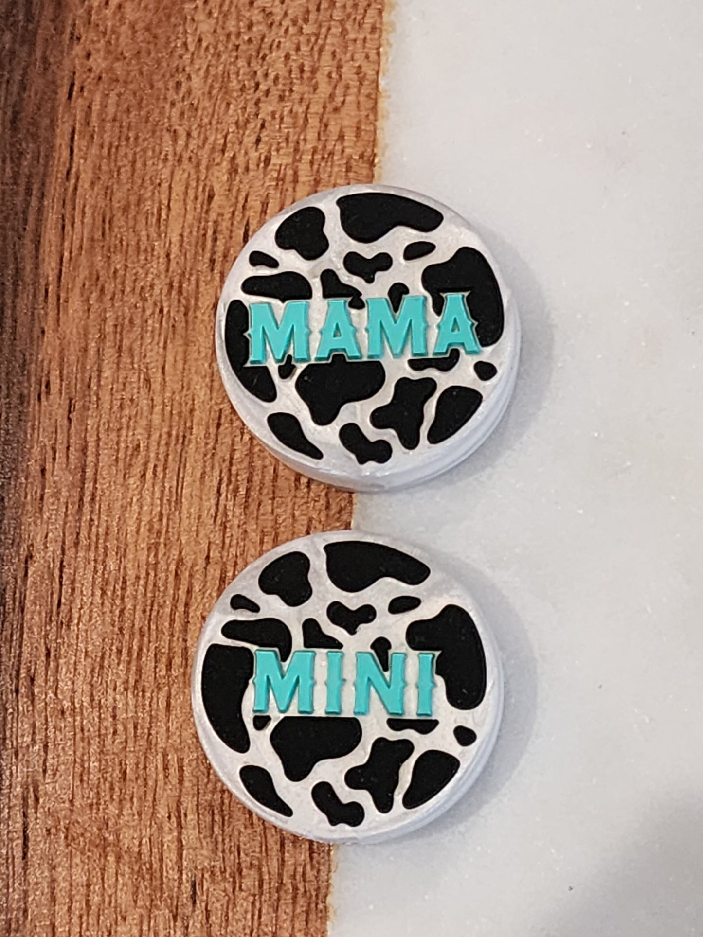 Pearl Mama & Mini Silicone custom focal beads Cow Mama beads-Bin A
