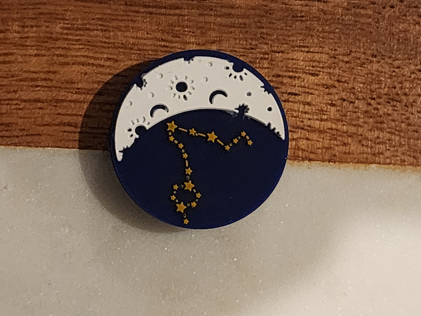 Double-sided zodiac silicone focal bead